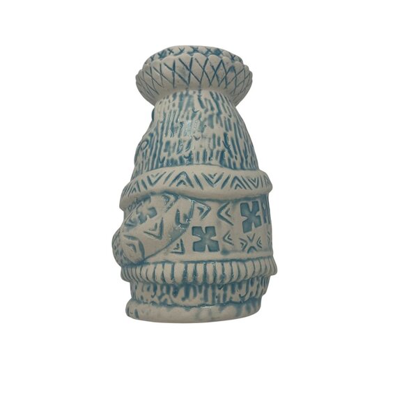 Tiki Tony Yeti on Vacation Blue White Ceramic Matte Finish TIki Mug Inside Gloss - Picture 5 of 7